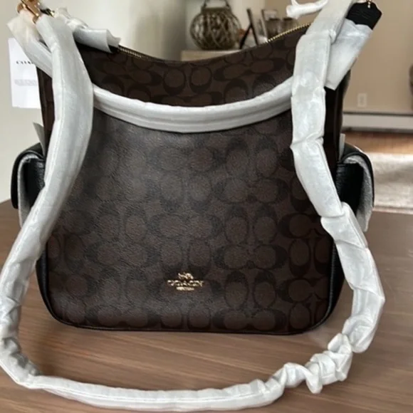 NWT $478 Coach NWT Pennie Shoulder/Crossbody Bag in Signature Canvas - Picture 6 of 14